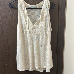 Sheer lace detail tank